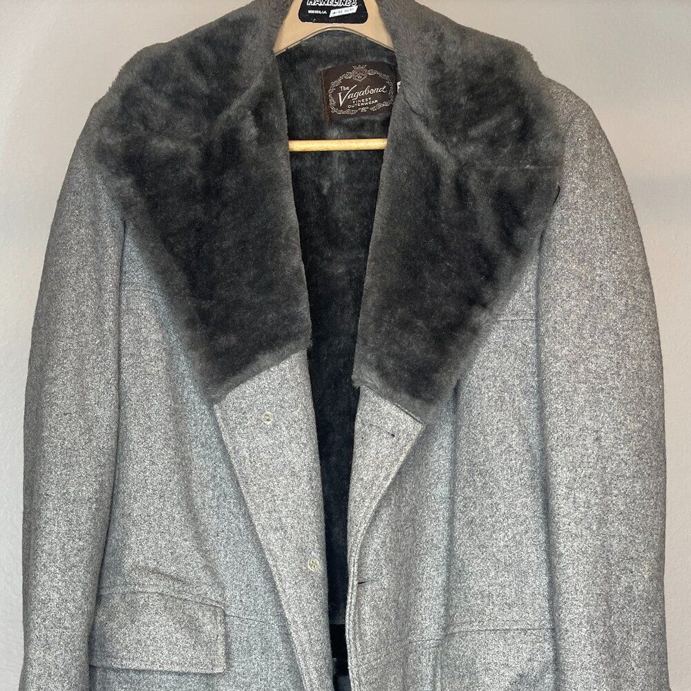Vintage Vagabond Gray‎ Wool Blend Coat Retro